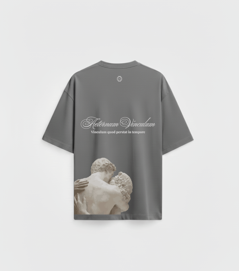 Camiseta Oversize Vinculum Aeternum - Gris Plata