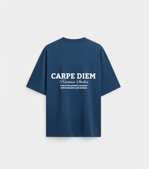 Camiseta Boxy Fit Carpe Diem - Azul
