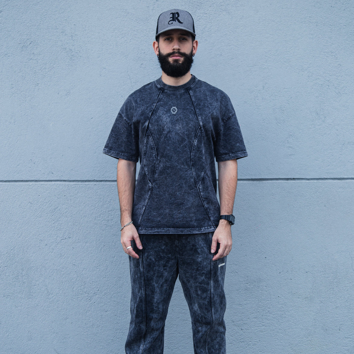 Camiseta Old Washed Logo - Negra