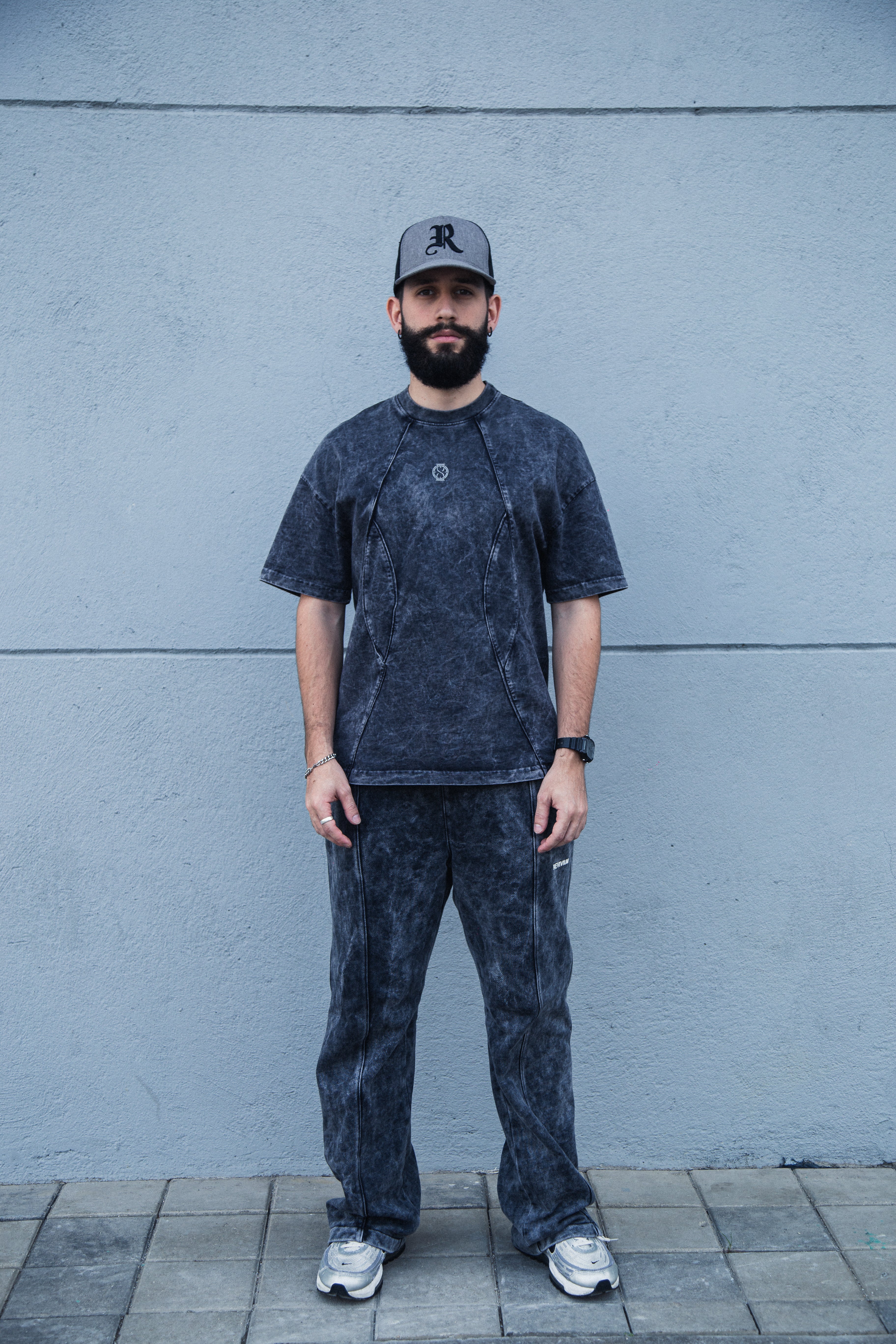 Camiseta Old Washed Logo - Negra
