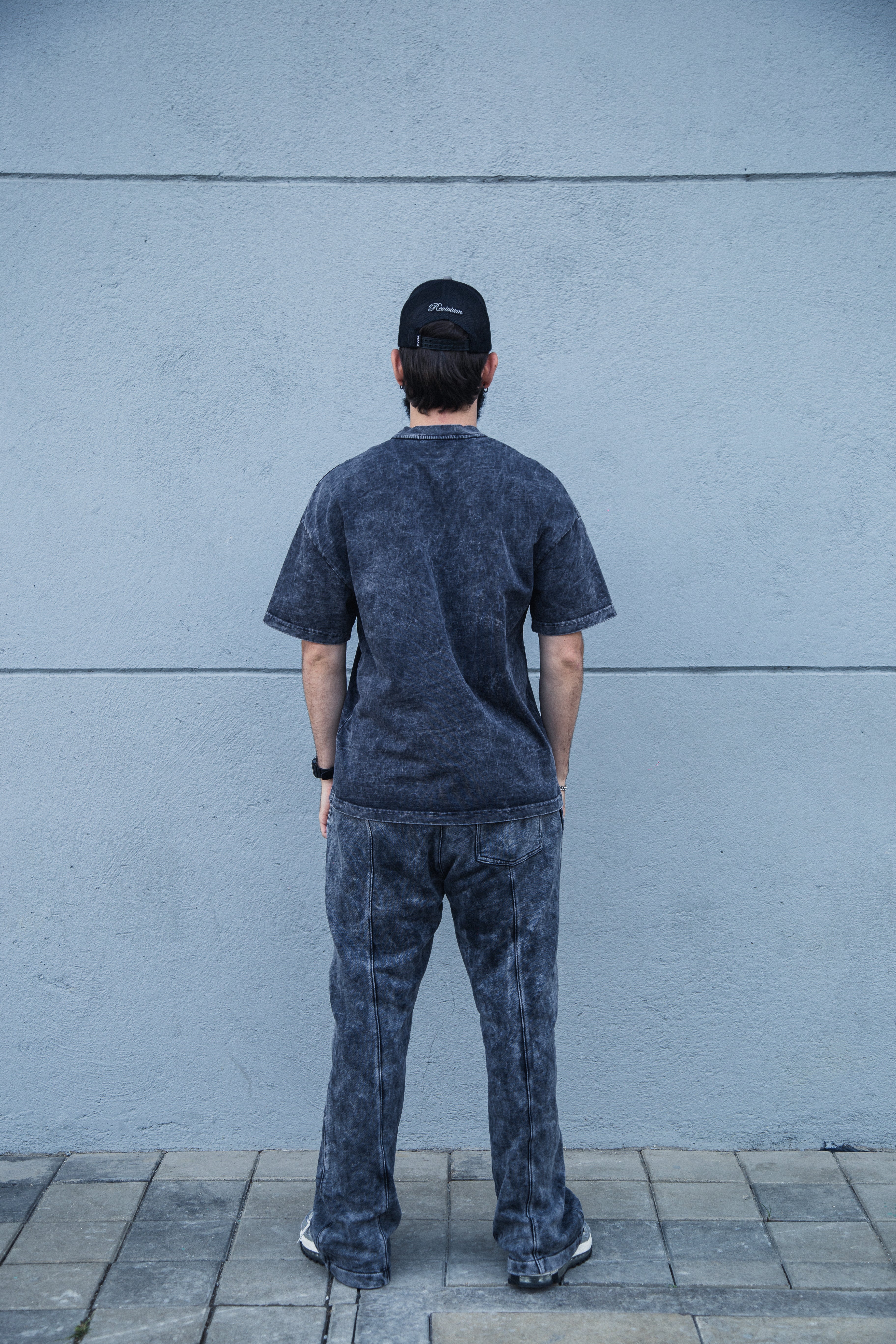 Camiseta Old Washed Logo - Negra