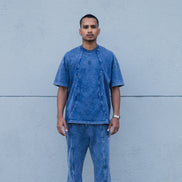 Camiseta Old Washed Logo - Azul