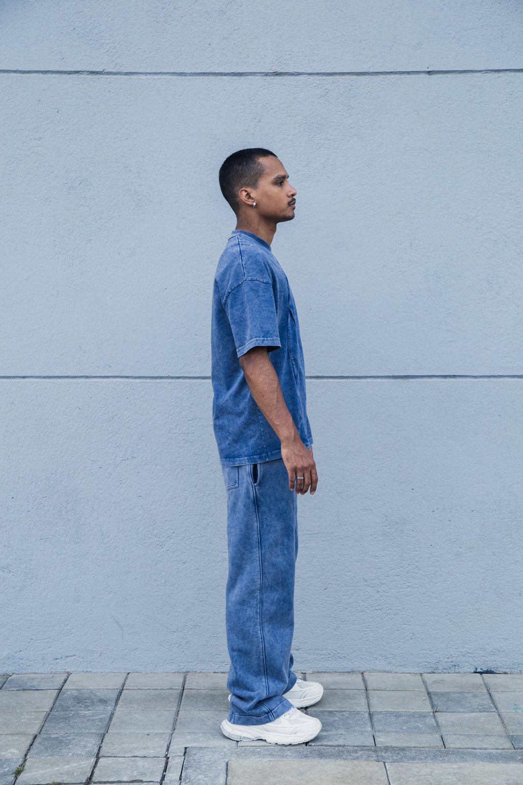 Camiseta Old Washed Logo - Azul