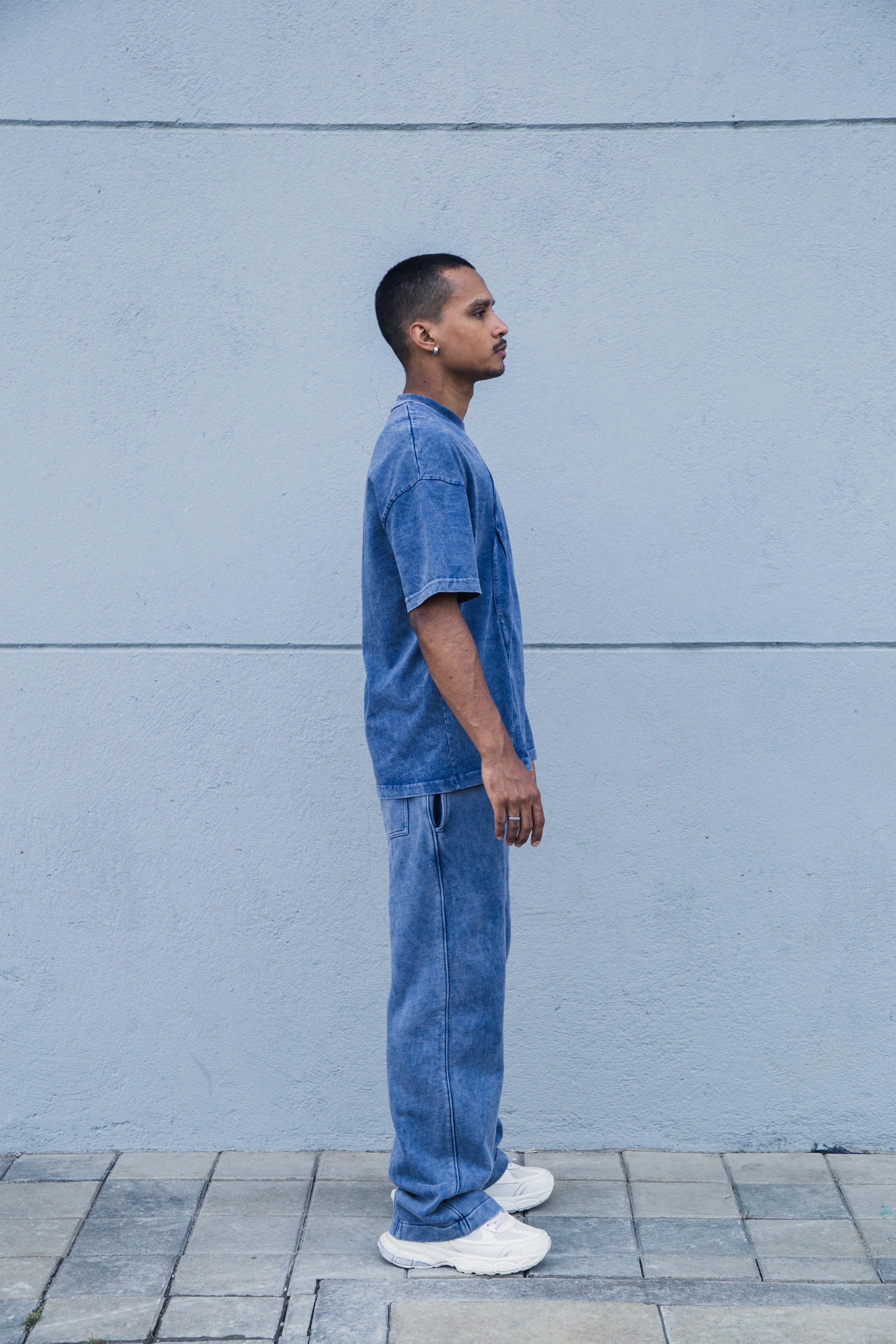 Camiseta Old Washed Logo - Azul