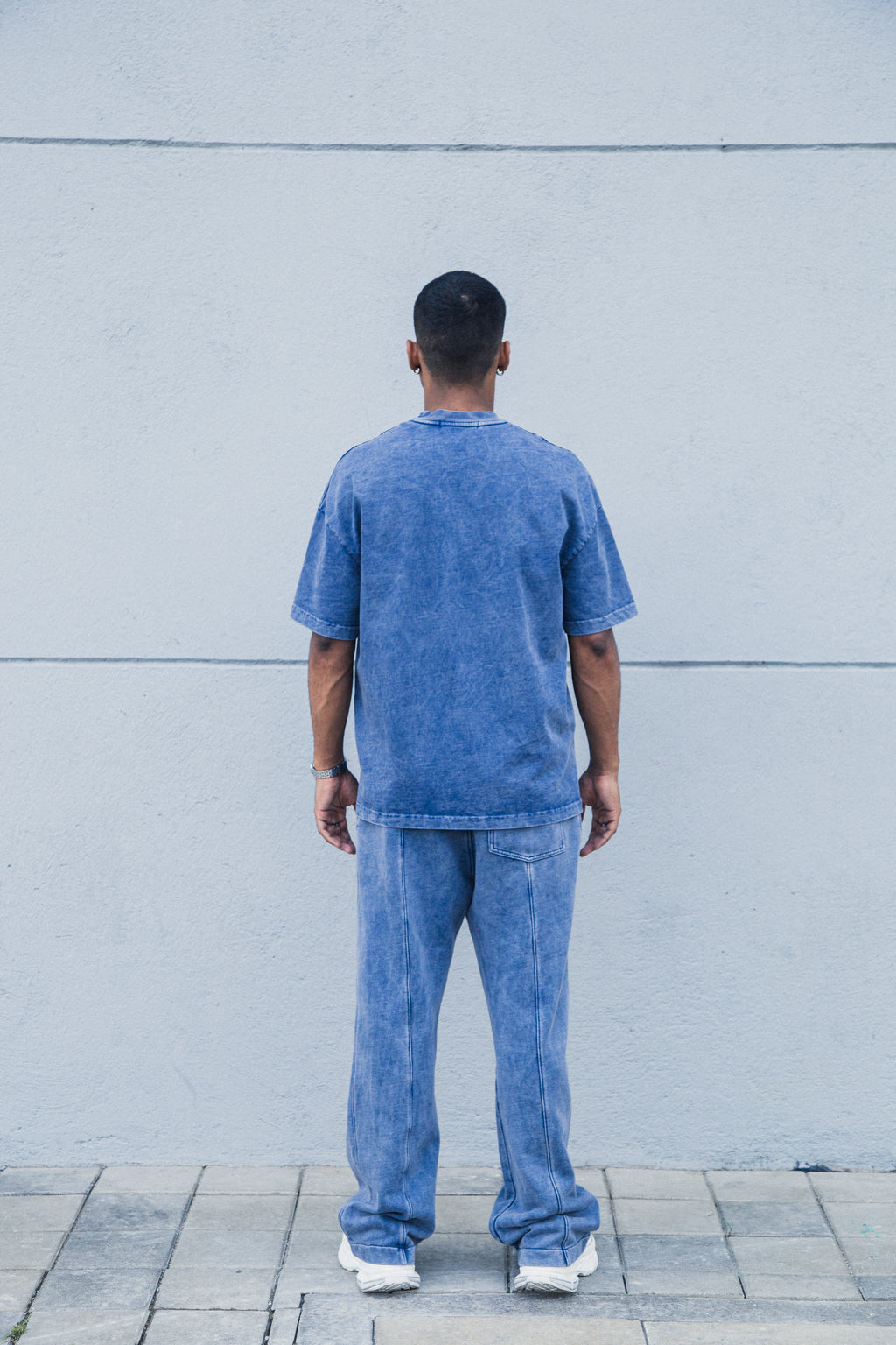 Camiseta Old Washed Logo - Azul