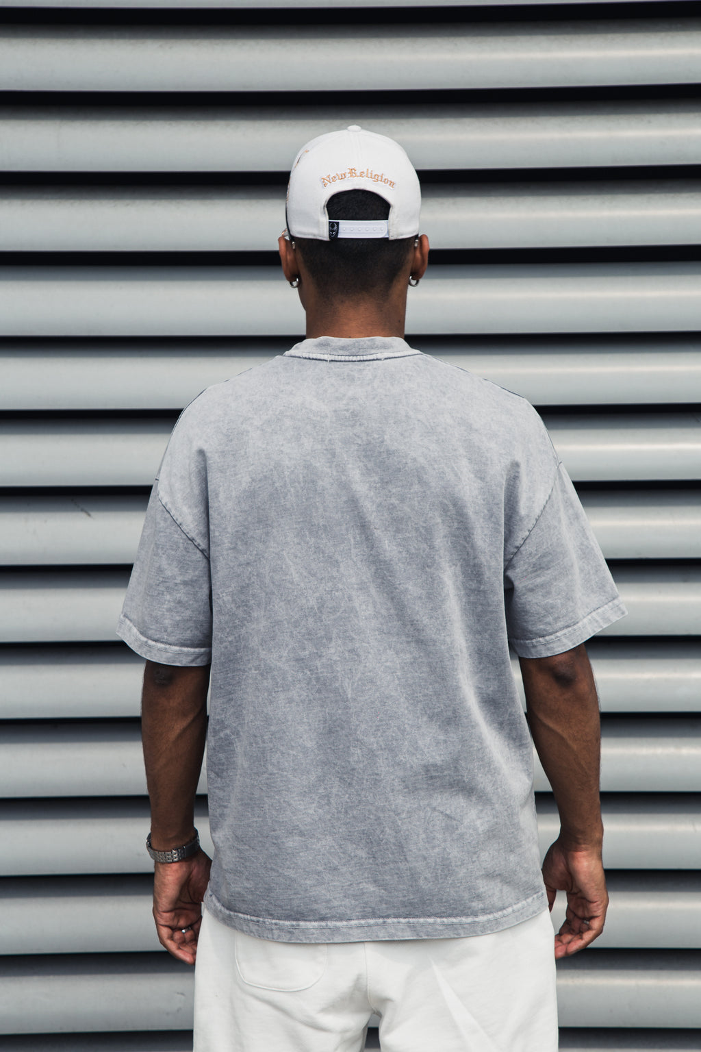 Camiseta Old Washed Logo - Gris Claro
