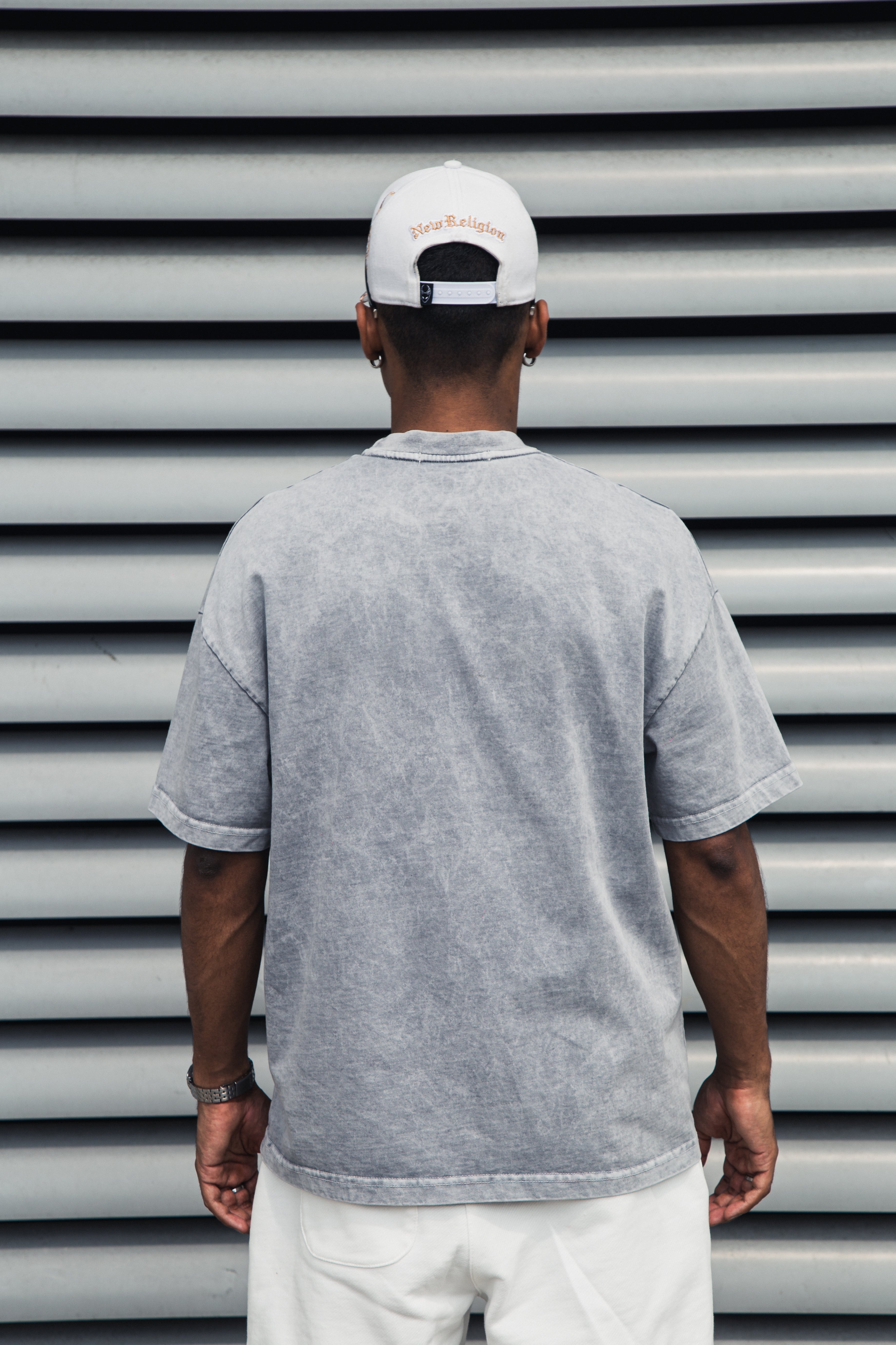Camiseta Old Washed Logo - Gris Claro