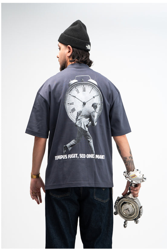 Camiseta Tempus Fugit - Gris Plomo